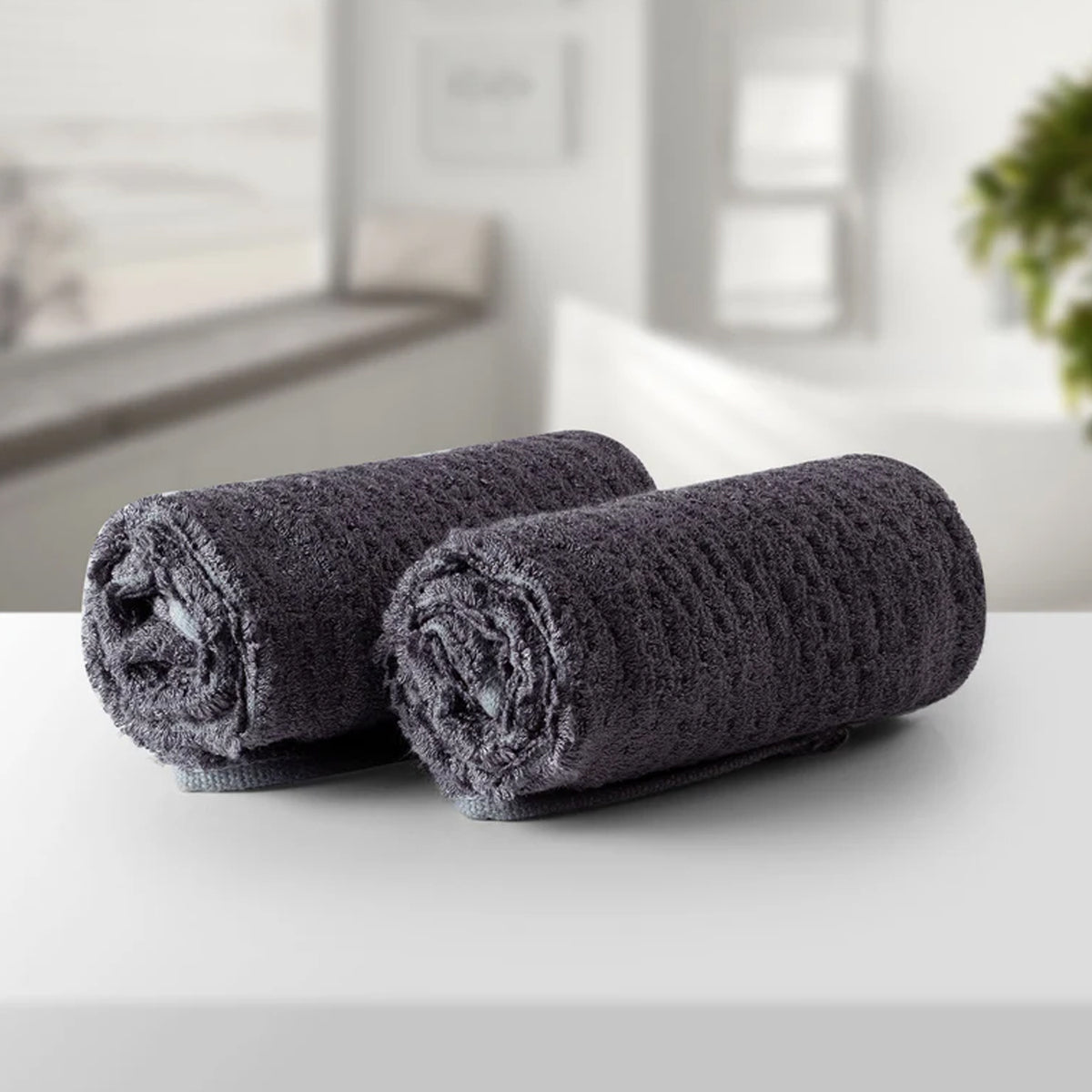 BAMBOO GREY04 GENTLE QUICK DRYING 2PC FACE TOWEL