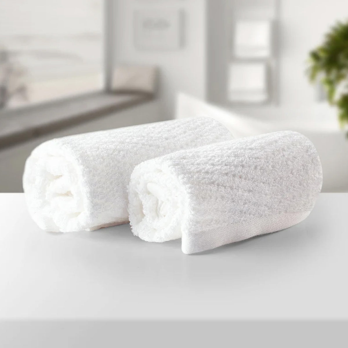 BAMBOO WHITE GENTLE QUICK DRYING 2PC FACE TOWEL