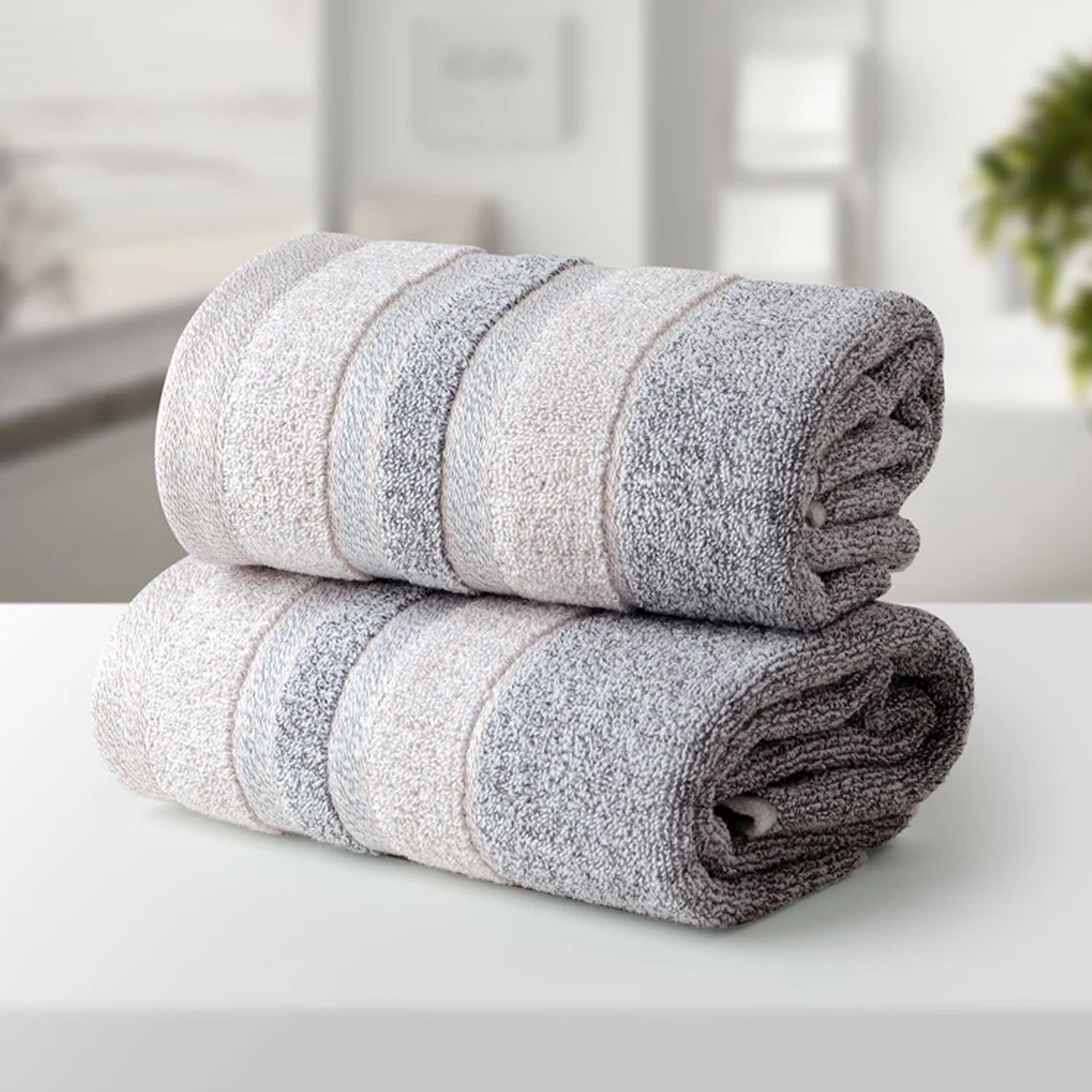 BAMBOO GREY 100% LUXURY COTTON 2PC HAND TOWEL