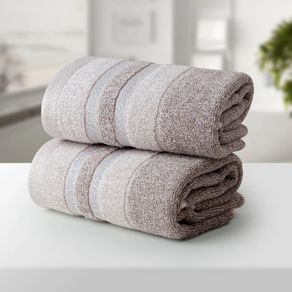 BAMBOO BROWN 100% LUXURY COTTON 2PC HAND TOWEL