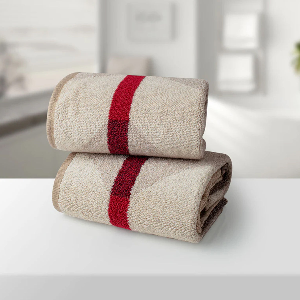 BAMBOO COFFEE 100% LUXURY COTTON 2PC HAND TOWEL