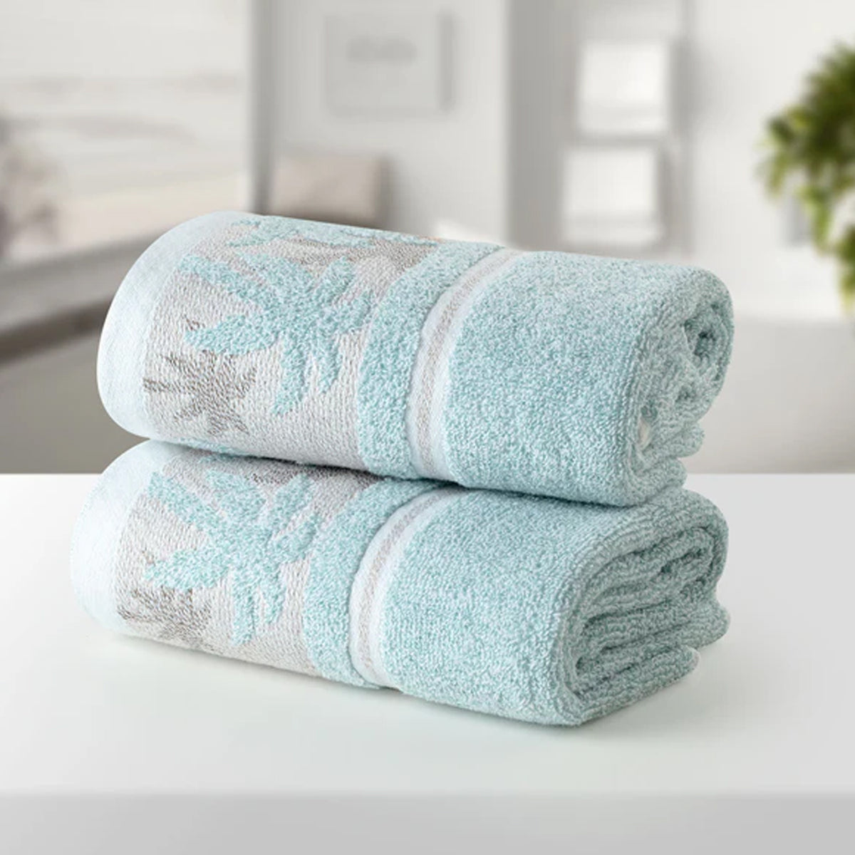 BAMBOO GREEN 100% LUXURY COTTON 2PC HAND TOWEL