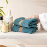 BAMBOO BLUE 100% LUXURY COTTON 2PC HAND TOWEL