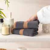 BAMBOO DARK GREY 100% LUXURY COTTON 2PC HAND TOWEL