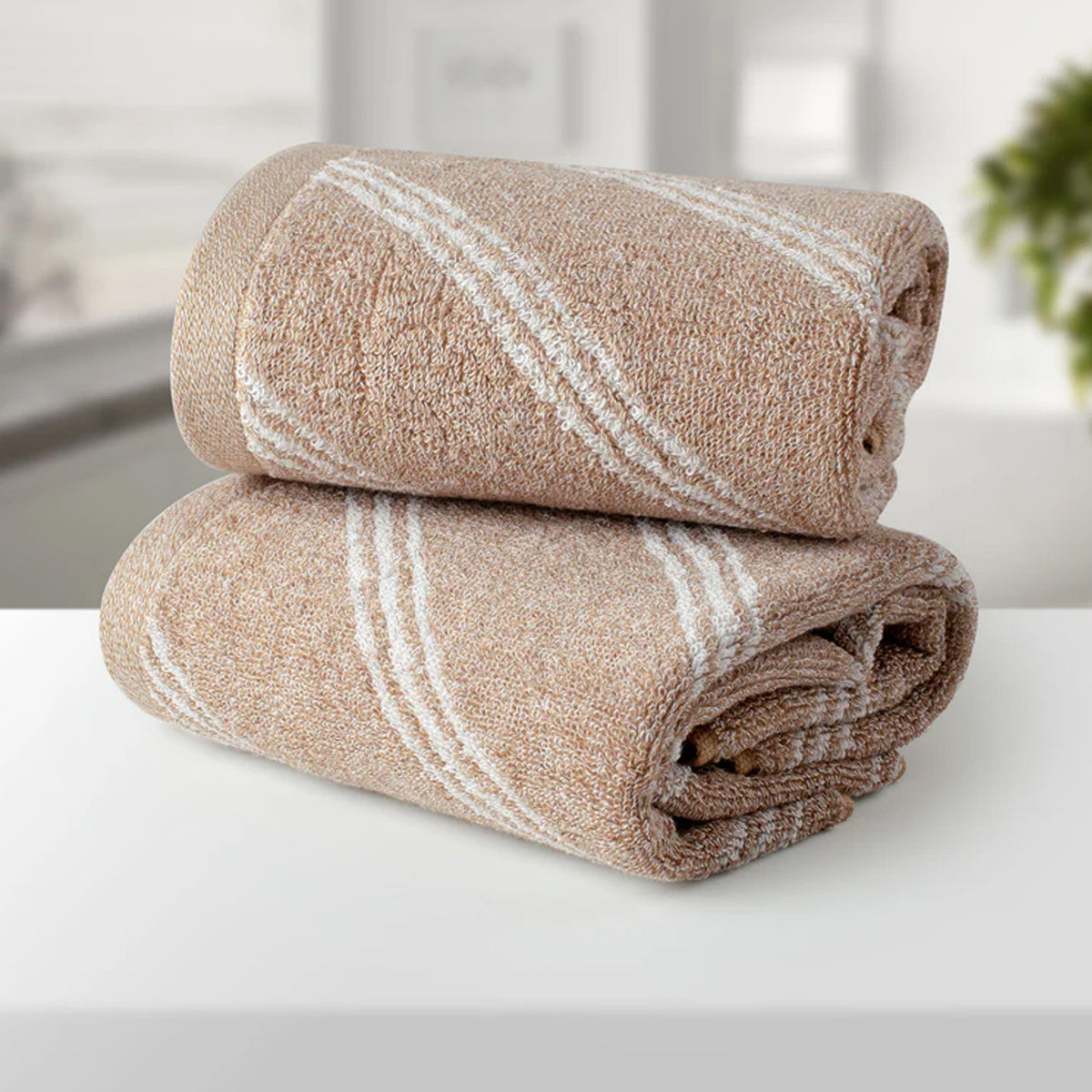 BAMBOO COFFEE 100% LUXURY COTTON 2PC HAND TOWEL