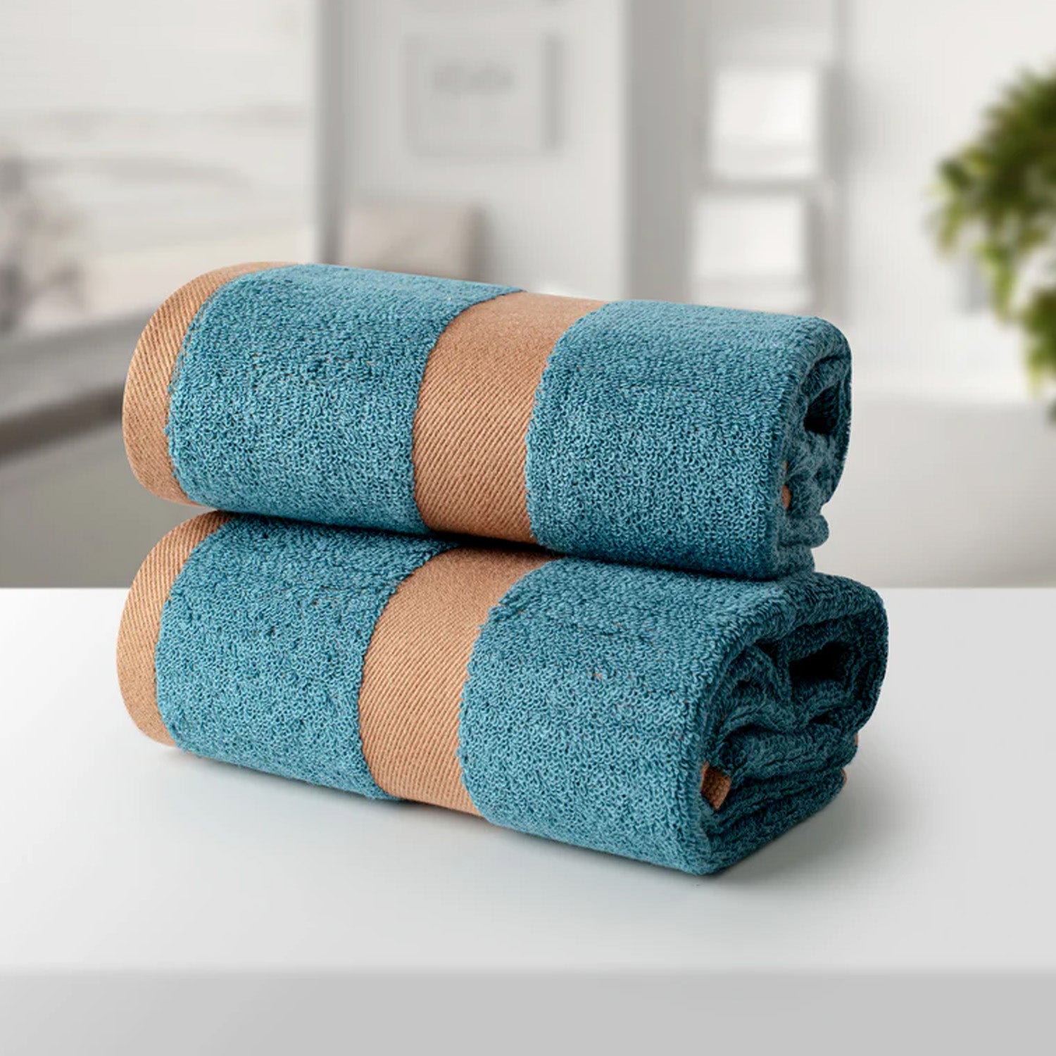 BAMBOO BLUE 100% LUXURY COTTON 2PC FACE TOWEL