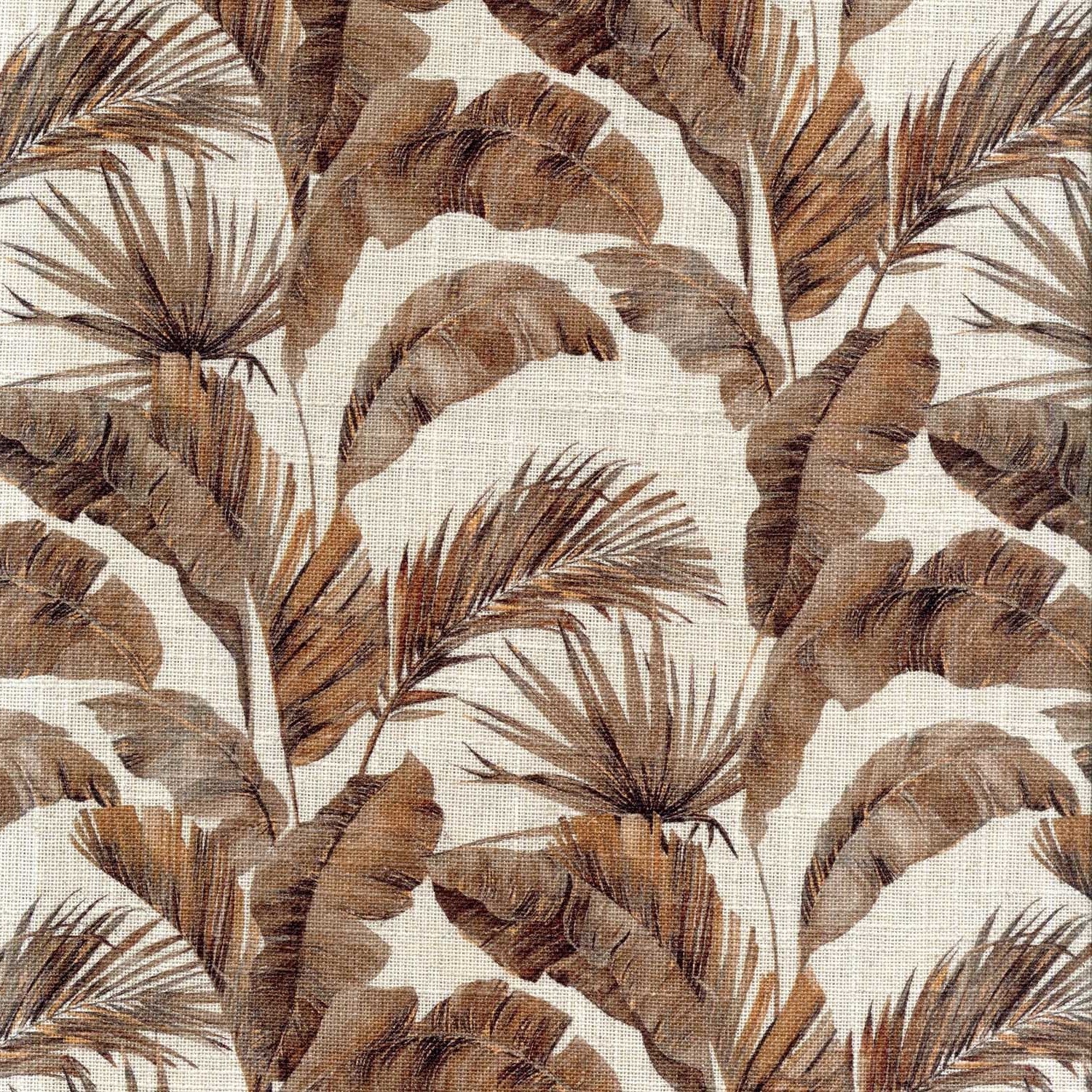 AKIRA BROWN LEAFS SHEER FABRIC