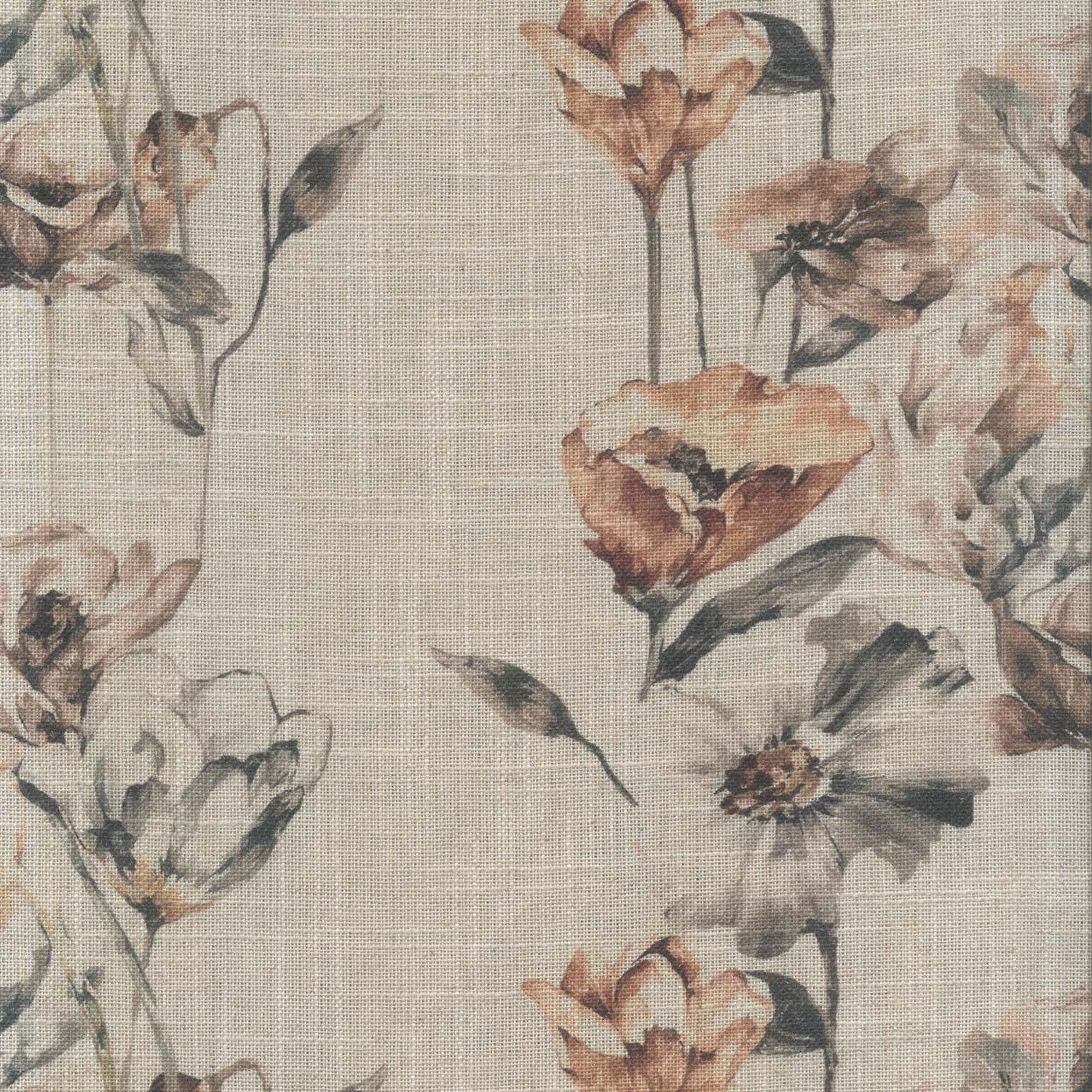 SOLAN BROWN FLORAL SHEER FABRIC