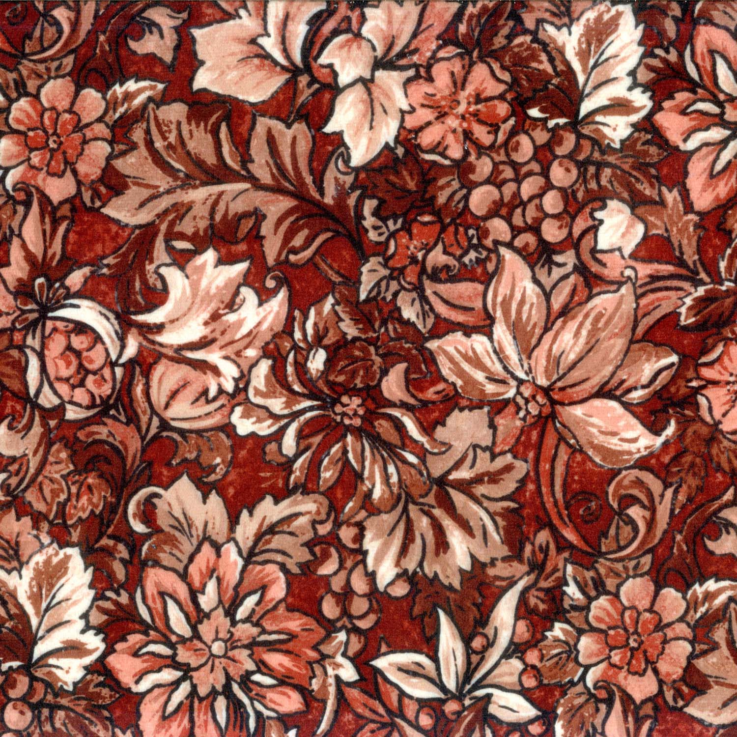 NORTON MAROON FLORAL VELVET SOFA FABRIC
