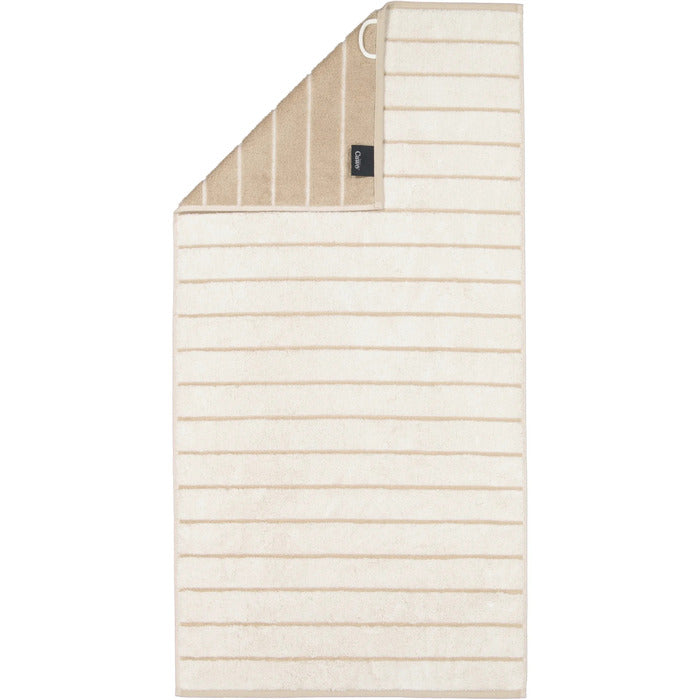 CAWO CREAM STRIPED BATH TOWEL