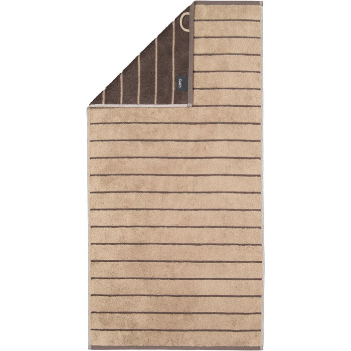 CAWO BROWN STRIPED BATH TOWEL