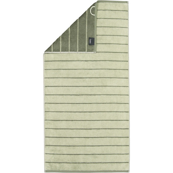CAWO GREEN STRIPED BATH TOWEL