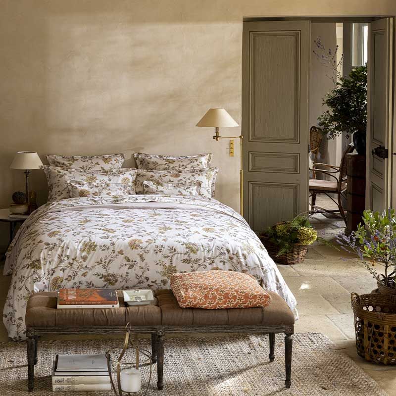 ALEXANDRE TURPAULT MAUSSANE ROSE ORGANIC COTTON SATIN LUXURY DOUBLE BEDSHEET