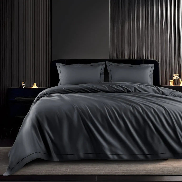 EGYPTION DARK GREY PLAIN DOUBLE BEDSHEET