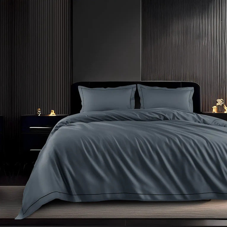 EGYPTION DARK SLATE PLAIN DOUBLE BEDSHEET
