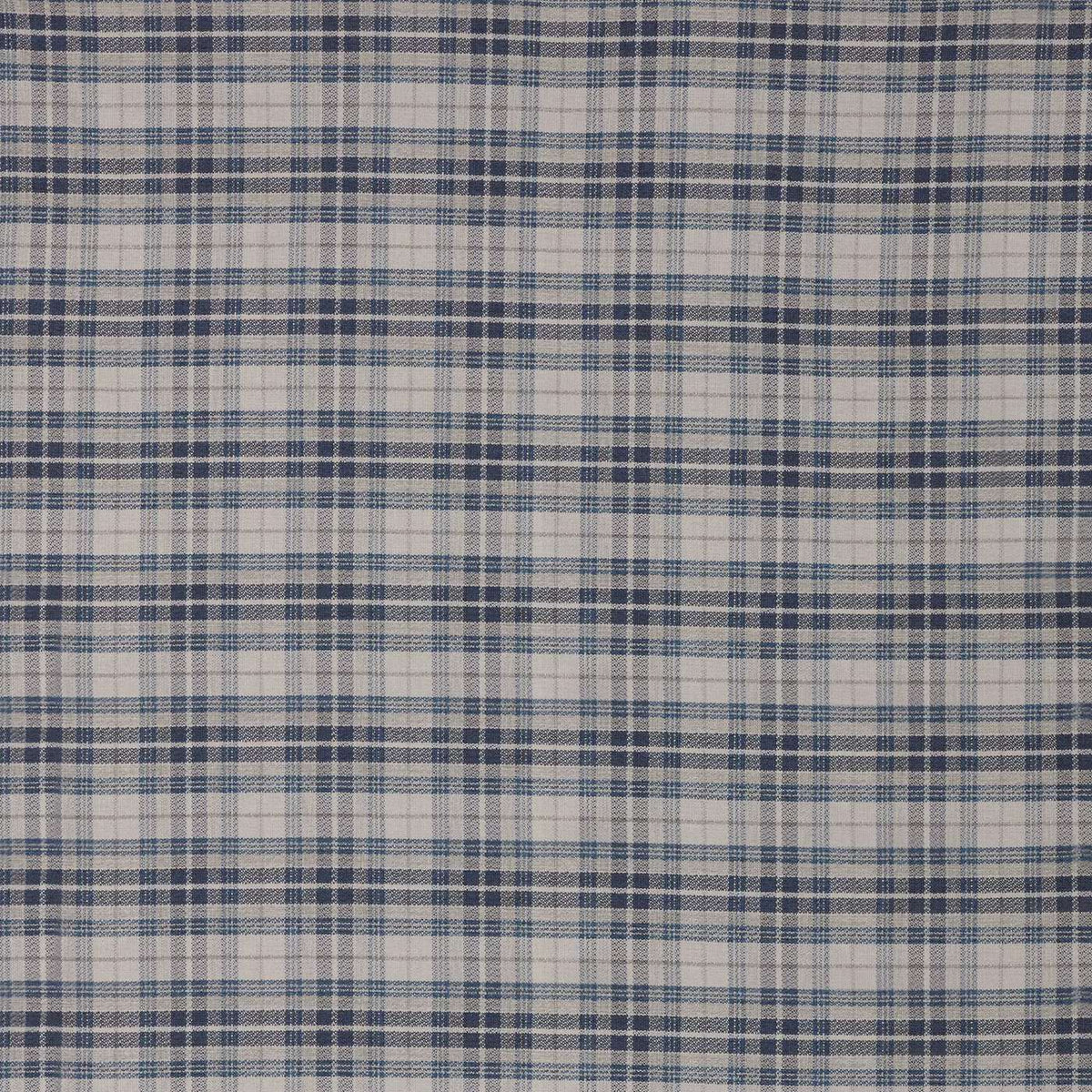 WARWICK HIGHLAND BLUE CHECKED SOFA FABRIC