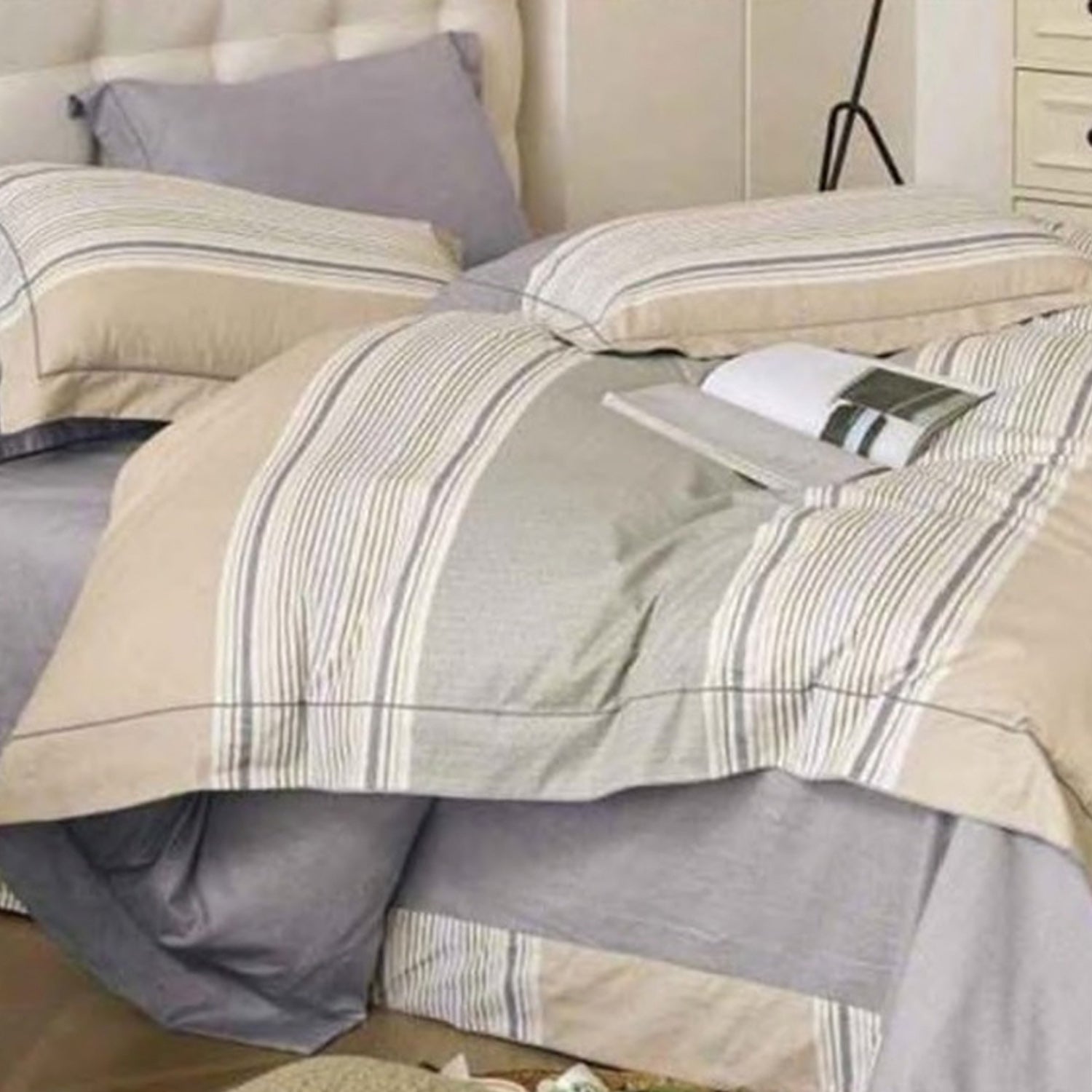 FOUR SEASONS XL CREAM MODERN DOUBLE BEDSHEET