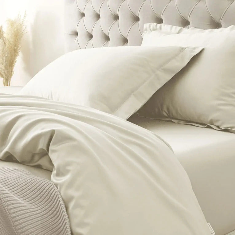 SUPIMA COTTON 900 TC IVORY PLAIN DOUBLE BEDSHEET