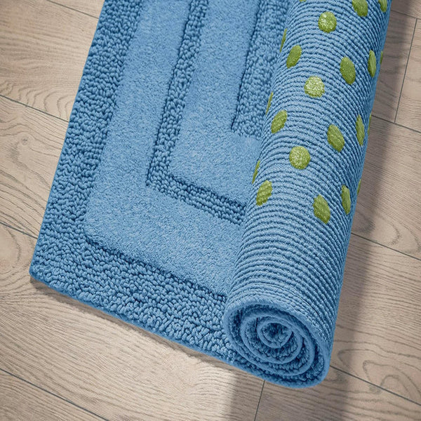 SIRIO MEDITERRANEO BLUE LUXURY TUFTED COTTON BATHMAT