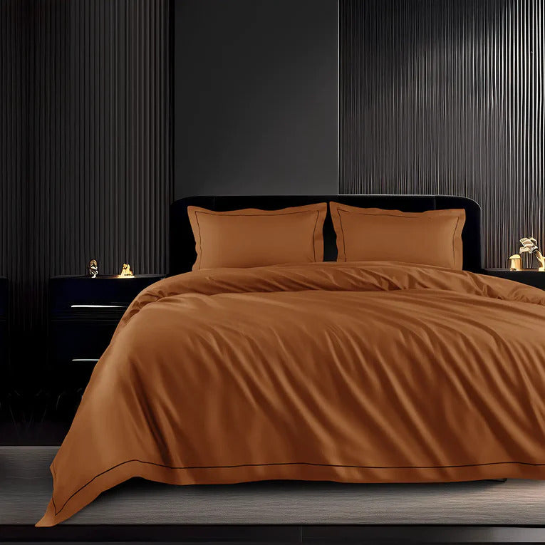 EGYPTION RUST PLAIN DOUBLE BEDSHEET