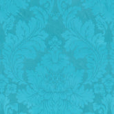 AQUA ENGLISH DAMASK CURTAIN FABRIC