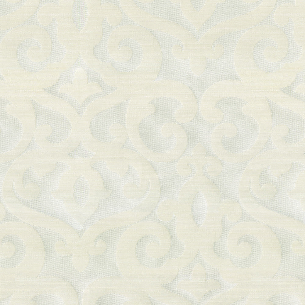VENICE ORNAMENTAL BUTTER MILK PLAIN WHITE CURTAIN FABRIC