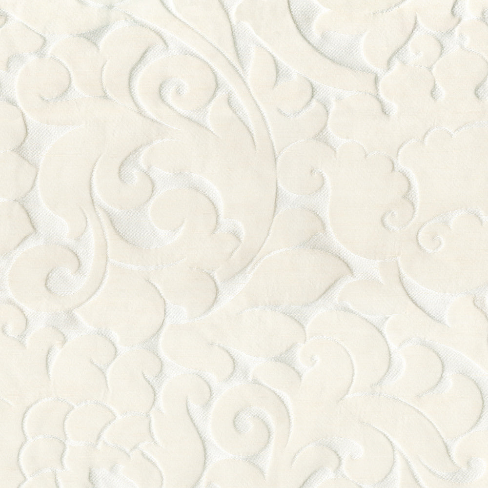 MYRA WHITE FLORAL CURTAIN FABRIC