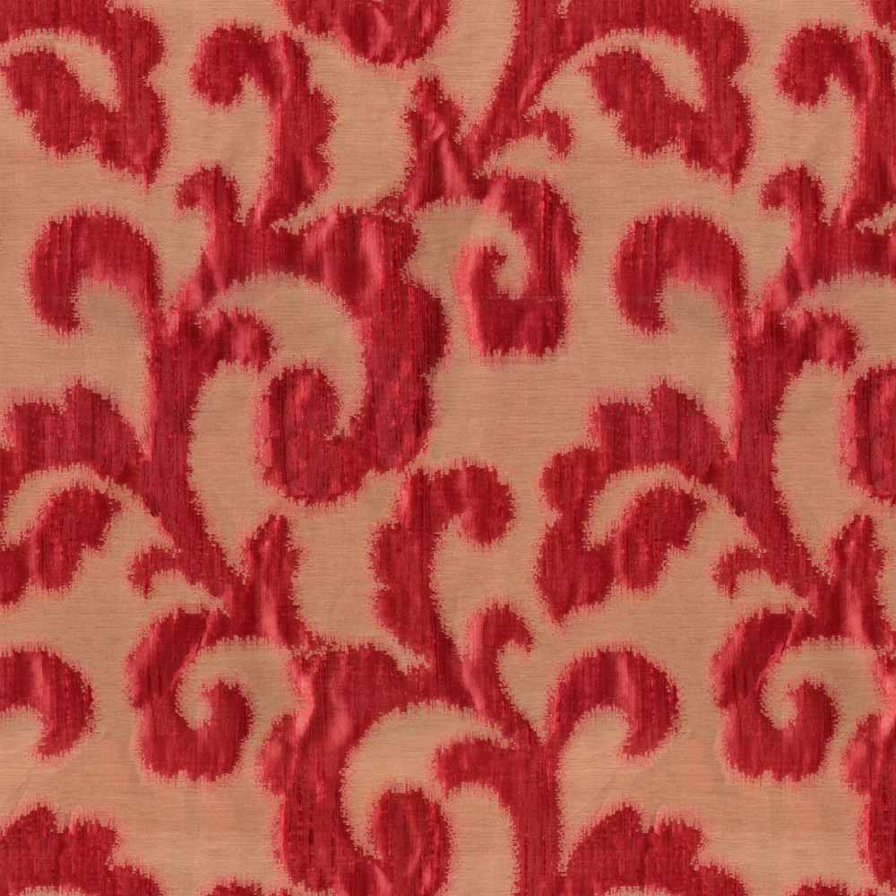 EVORA RED FLORAL CURTAIN FABRIC