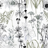 MODERN WHITE FLORAL CURTAIN FABRIC