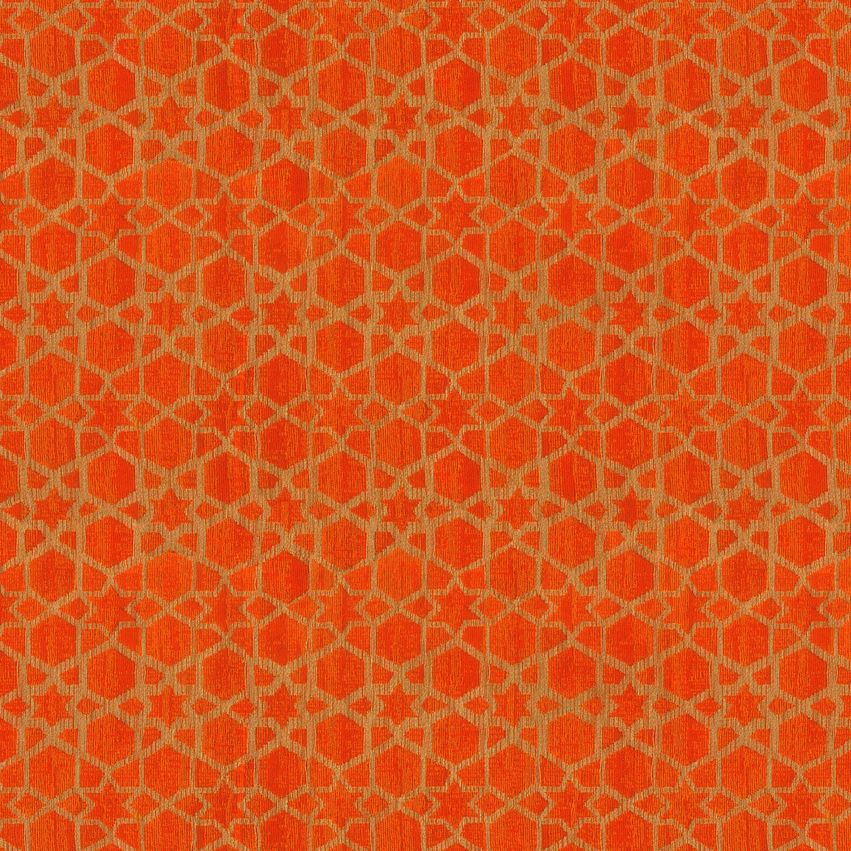 BROCADE CANADIAN ORANGE GEOMETRICAL CURTAIN FABRIC