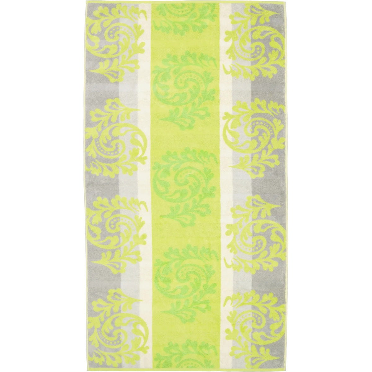 CAWO PARROT GREEN CHECK STRIPED LARGE BATH TOWEL