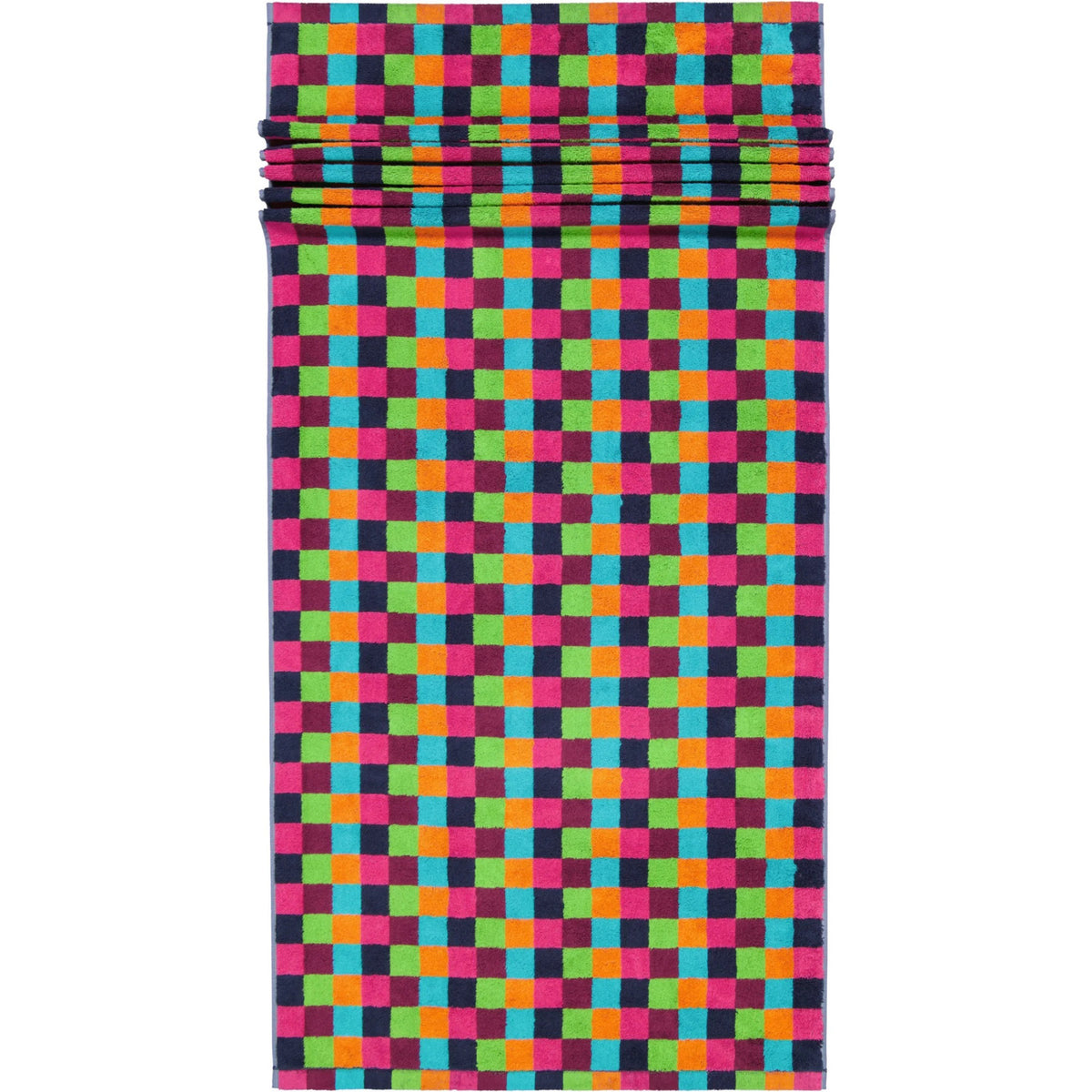 CAWO MULTICOLOUR CHECK LARGE BATH TOWEL