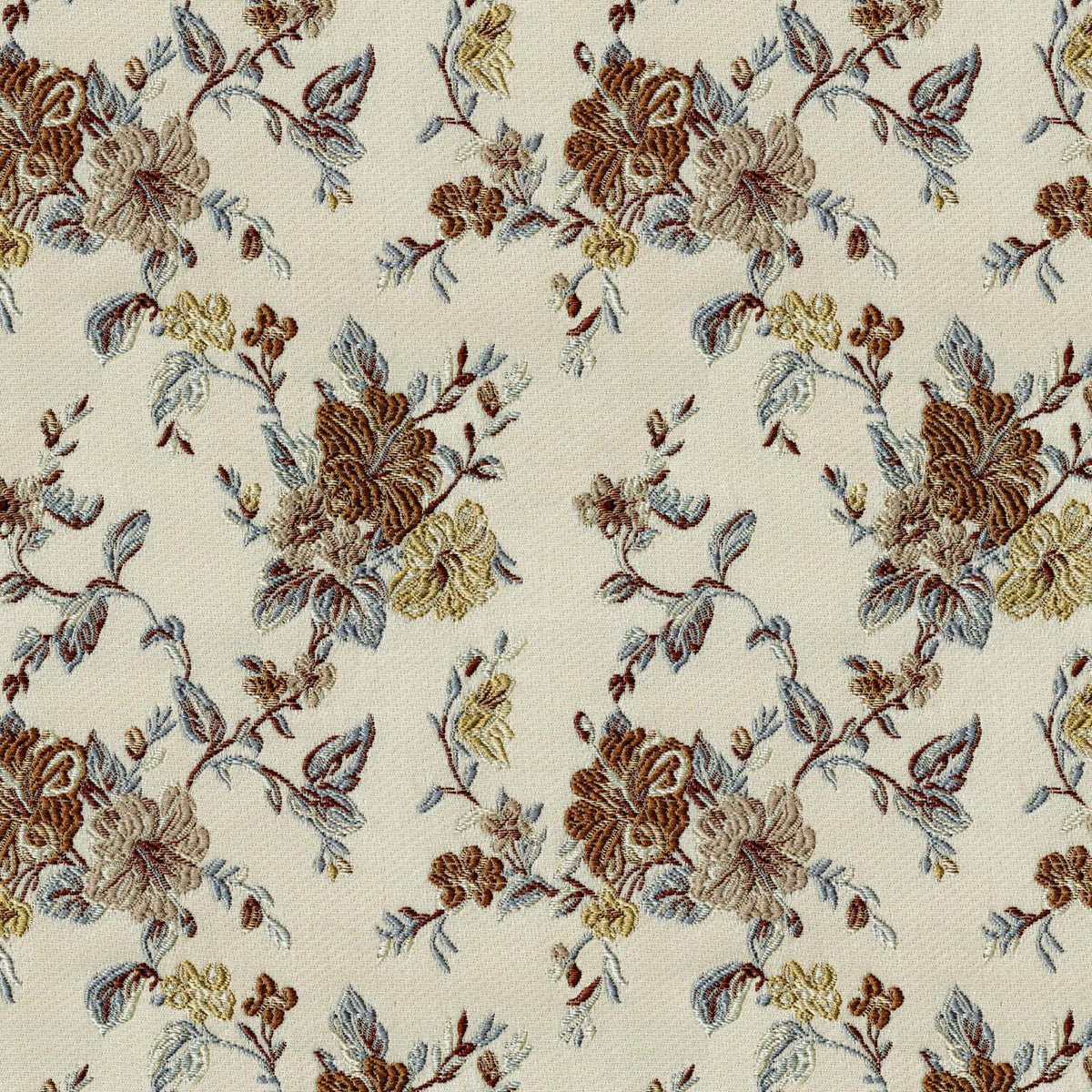 CREAM FLORAL JACQUARD UPHOLSTERY FABRIC