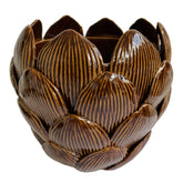 CERAMIC ARTICHOKE VASE BROWN