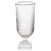GLASS CYLINDER VERTICAL CUT PLATINUM EDGE ON LEG HOME ACCESSORIES