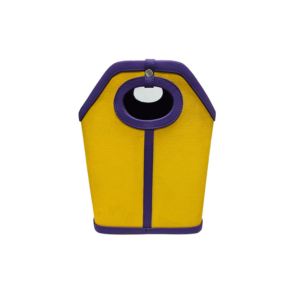 JS YELLOW PURPLE LEATHER MAGAZINE HOLDER