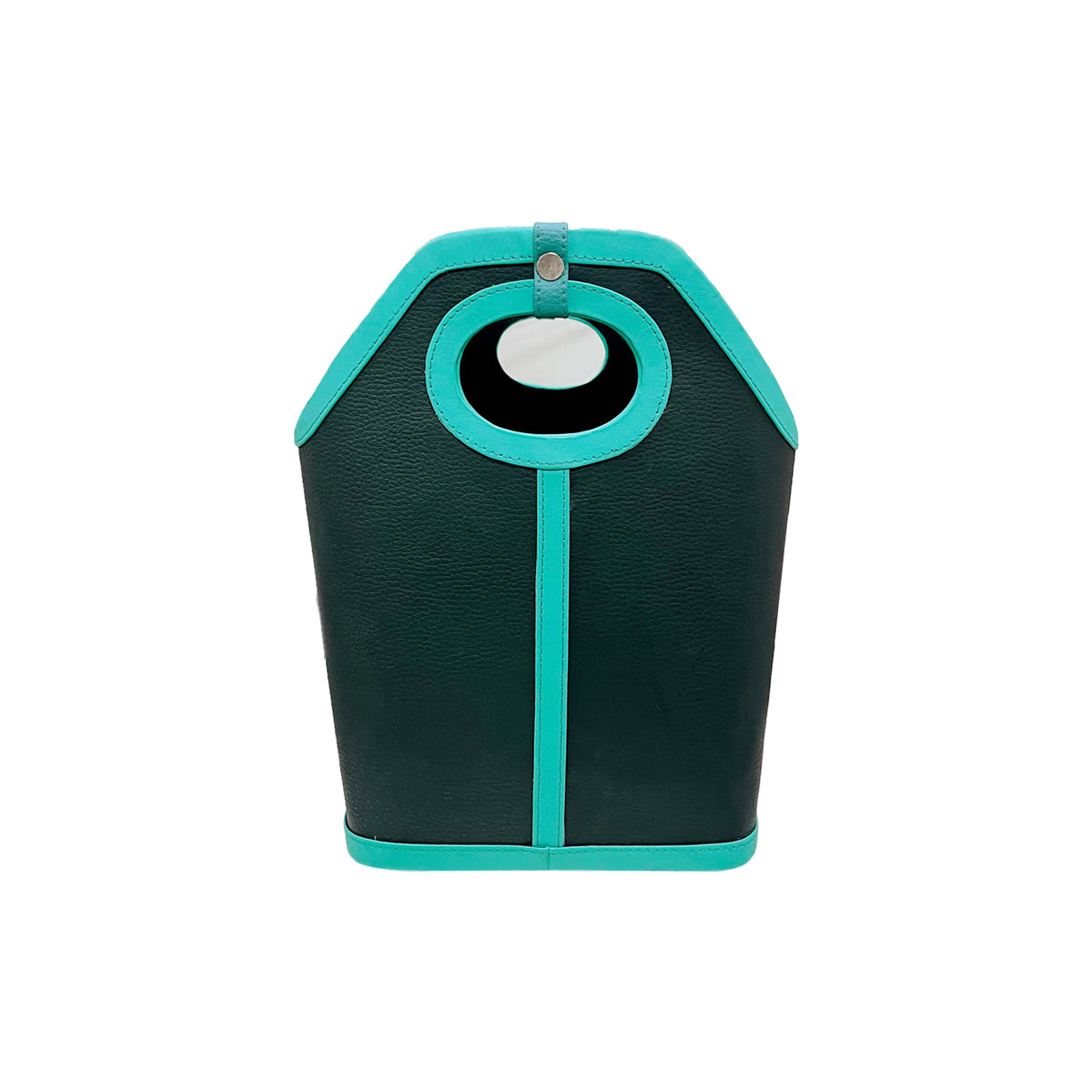 JS GREEN AQUA LEATHER MAGAZINE HOLDER