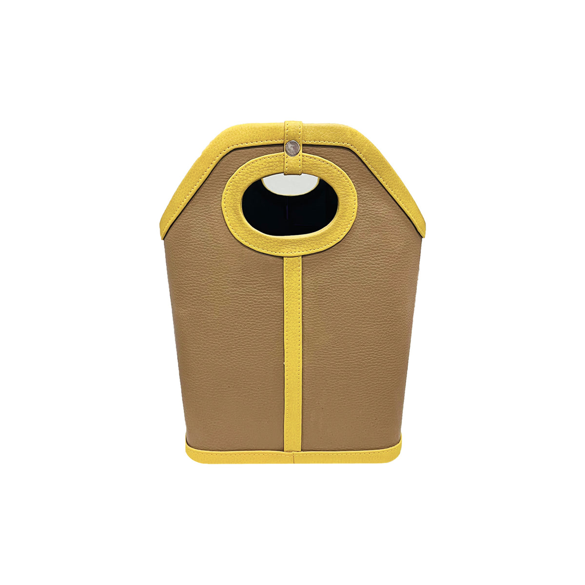 JS BEIGE YELLOW LEATHER MAGAZINE HOLDER