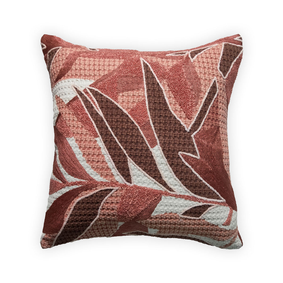 TROPICAL LEAF CORAL CUSHION COVER