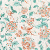 NASHIRA RED FLORAL CURTAIN FABRIC
