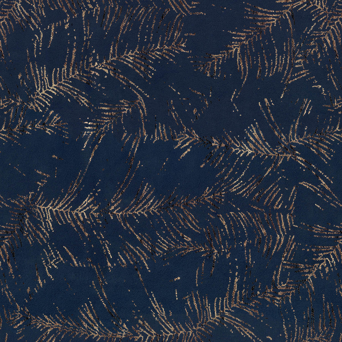 WELDONA WAT ICELAND ROYAL BLUE LEAF PRINTED SOFA FABRIC