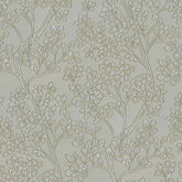 QUEBEC JUNE GREY LEAFS CURTAIN FABRIC