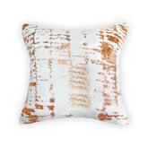 WHITE FEATHER ROSE GOLD FOIL PRINT CUSHION COVER (40X40) CMS