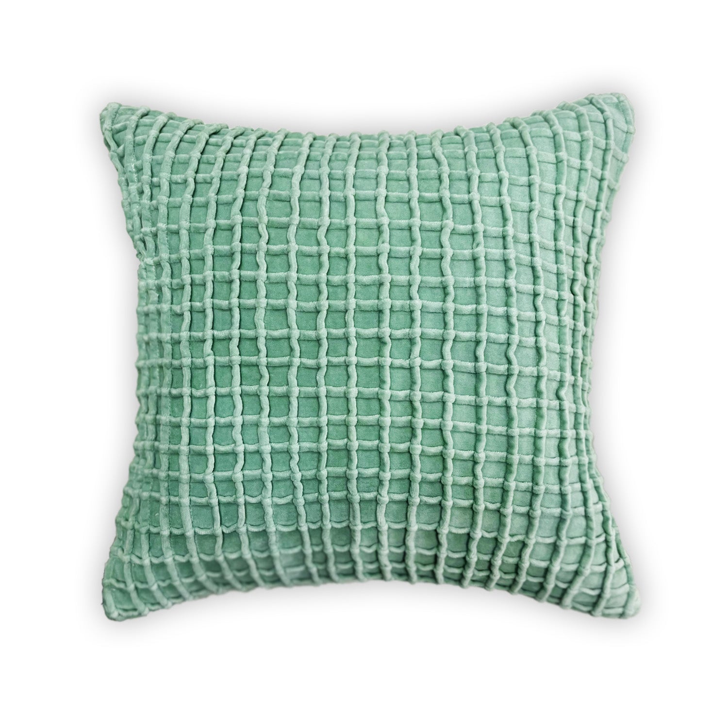MK AQUA VELVET CHECK CUSHION COVER (40X40CMS)