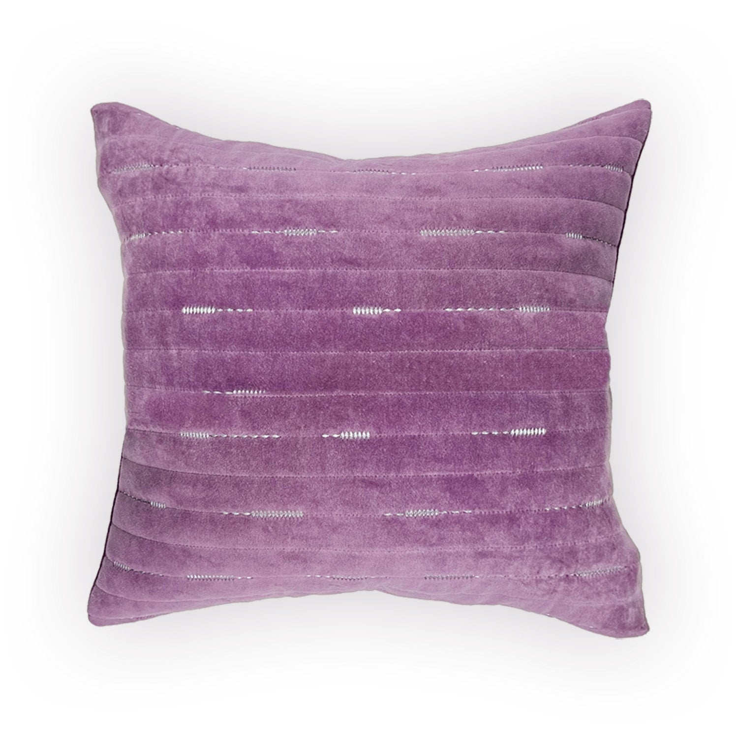 PURPLE COTTON VELVET MACHINE EMBOIDERY CUSHION COVER