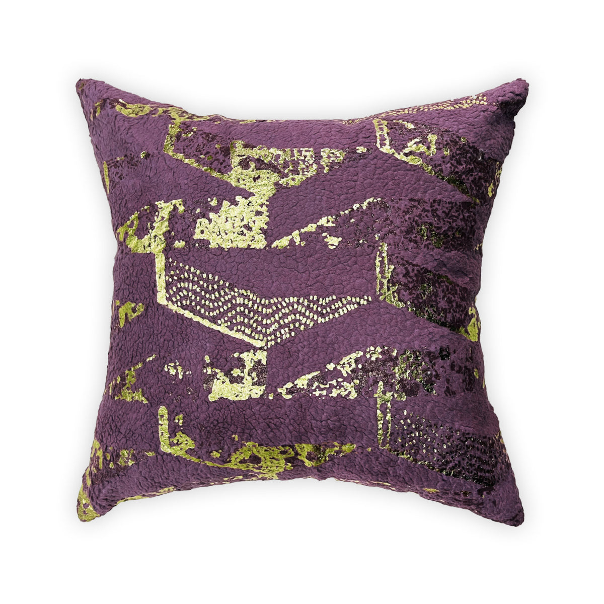 PURPLE FUR GOLD FOIL PRINT CUSHION COVER (40X40) CMS