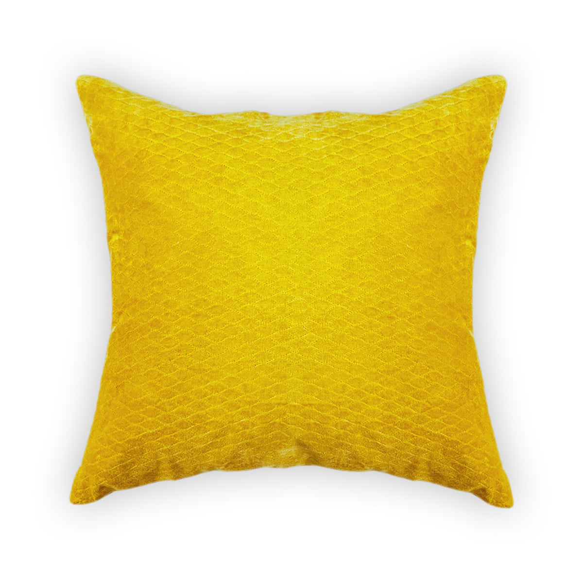 YELLOW TEXTURE VELVET CUSHION COVER (40X40CMS)