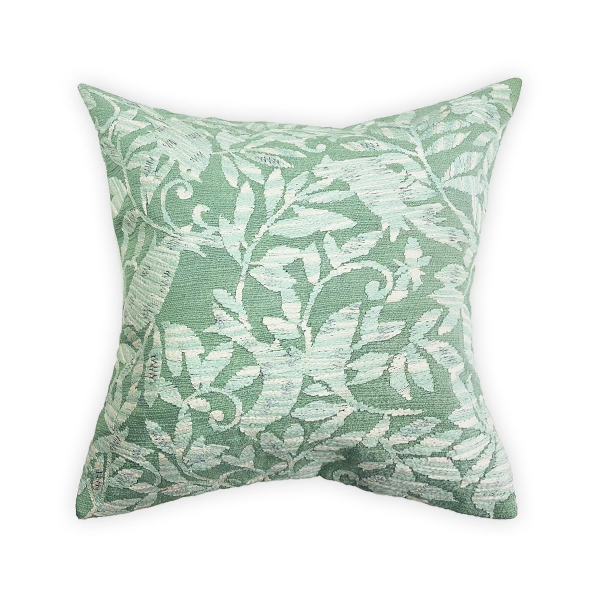 GREEN COTTON HAND EMBOIDERY CUSHION COVER (40X40CMS)
