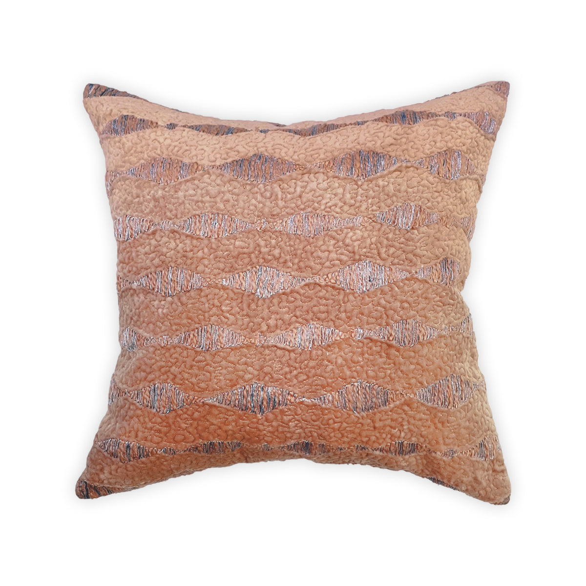 PALE TAUPE COTTON VELVET MACHINE EMBOIDERY CUSHION COVER (40X40CMS)