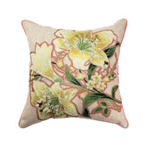 RUST FLORAL COTTON MACHINE EMBROIDERY CUSHION COVER (40X40CMS)